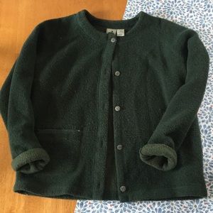 Forest green button up sweater